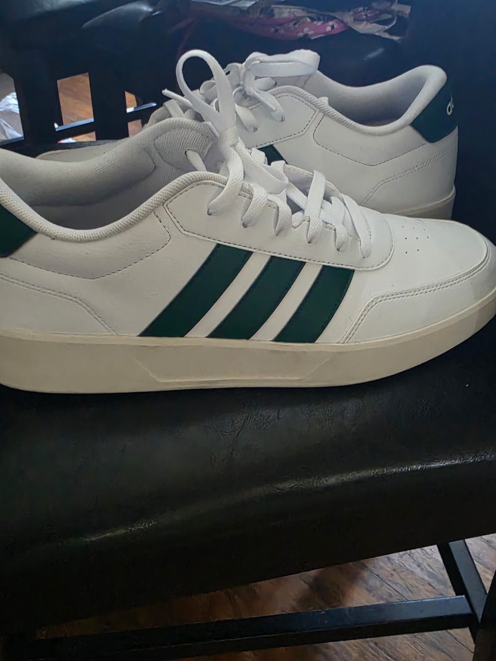 Adidas White & Green Men’s Low-Top Sneakers